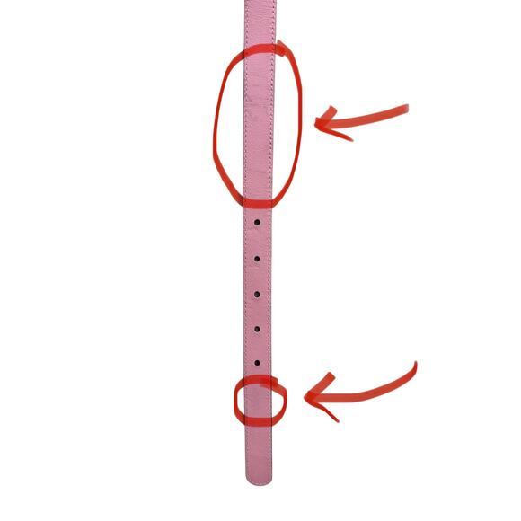 Gucci Queen Margaret Bee Skinny Pink Leather Belt Women’s Size 36 Authentic - Picture 7 of 10